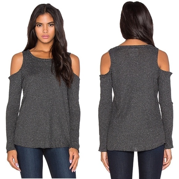 Chaser Tops - Chaser thermal cold shoulder tee in eclipse